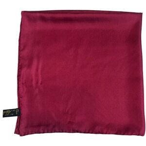 Ashear Silk‎ Pocket Square Hand Rolled Edge Mens 19"x19" Solid Burgundy Red